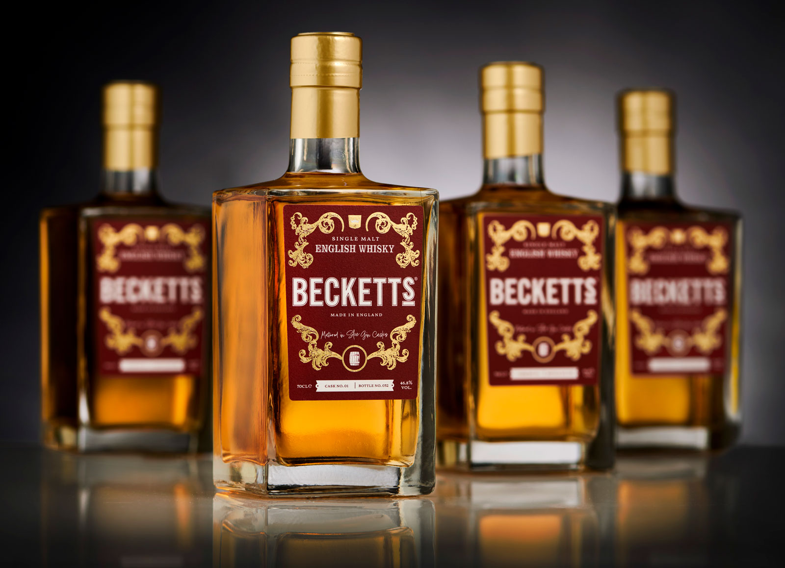 Becketts English Whisky 4 bottles